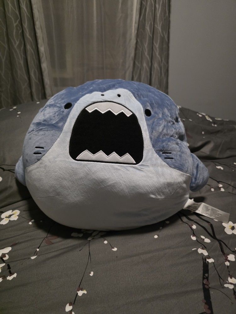 Samezu Shark Round Sticky Mouth Opening Plush Toy XL Size 12"