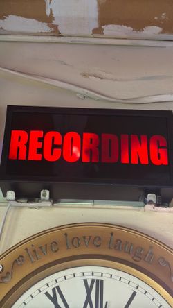 Led custom metal box lit recording sign