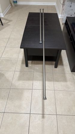 Two Extendable Silver Tension Rods 
