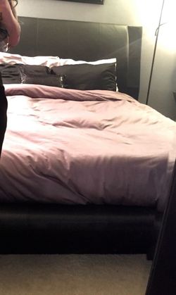 Leather platform Bed