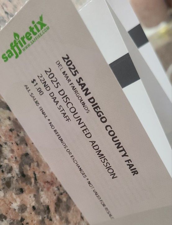 SD county fair tickets. $10 each (4 available)
