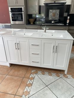 NEW ~ Modern PVC Bathroom Vanity - 60 inches