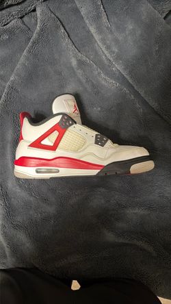 With box Jordan 4 red cement