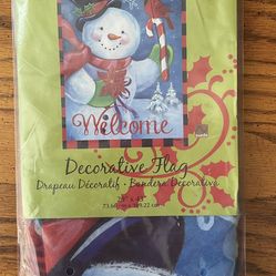 New Evergreen House Flag Christmas Snowman