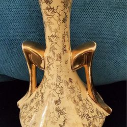 Vintage 22K Gold Pottery Vase