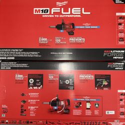 Milwaukee M18 Fuel 1” Extended Reach Impact Wrench Kit. Model #2869-22HD