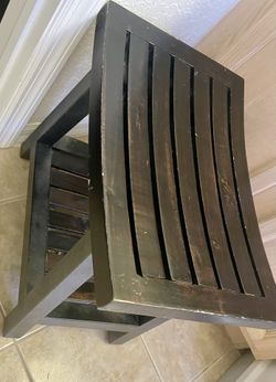 Bath Or Bedroom Wood-look Metal Stool