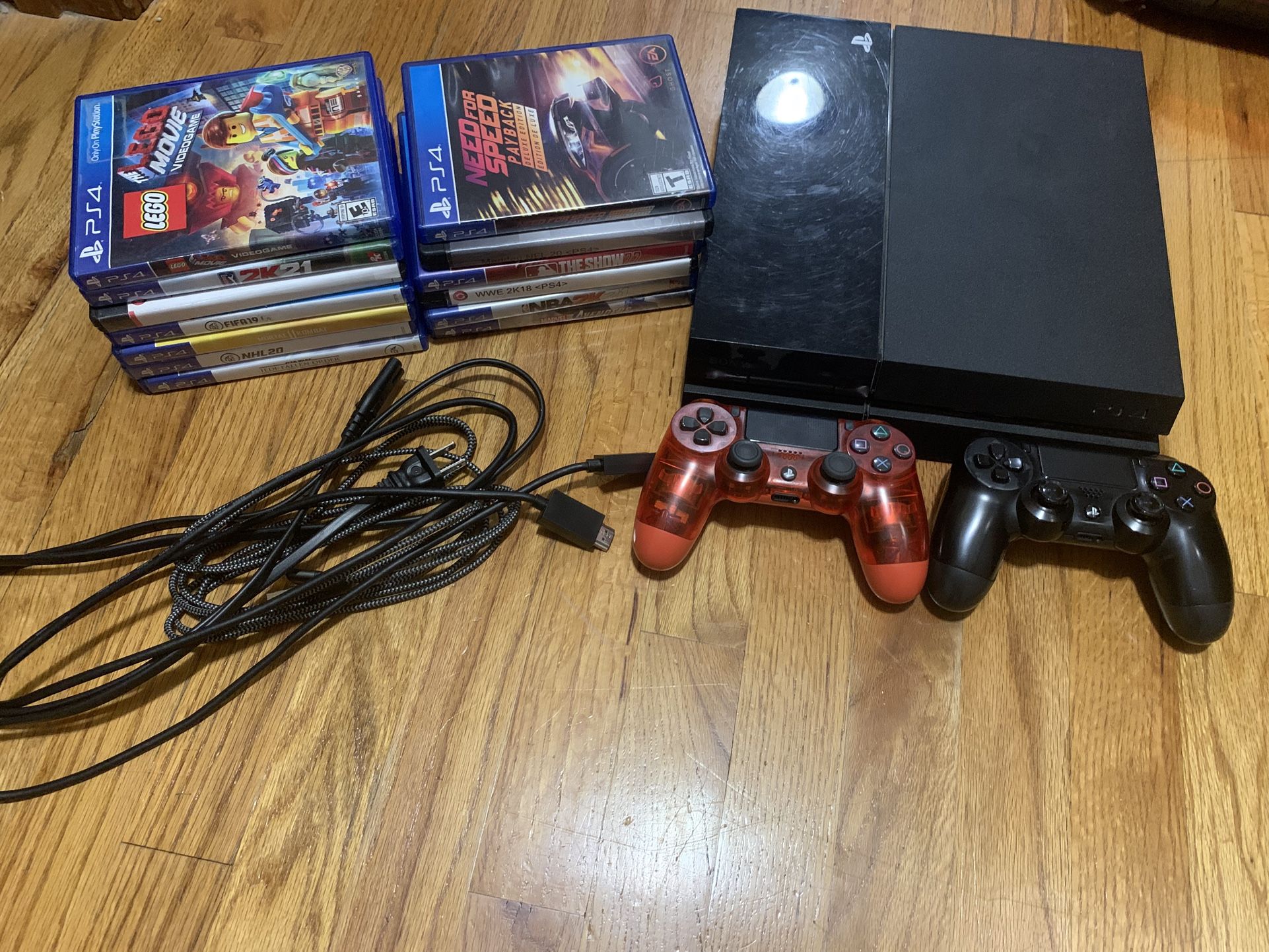 PS4 Pro+Games/Controllers/Cords/Charger