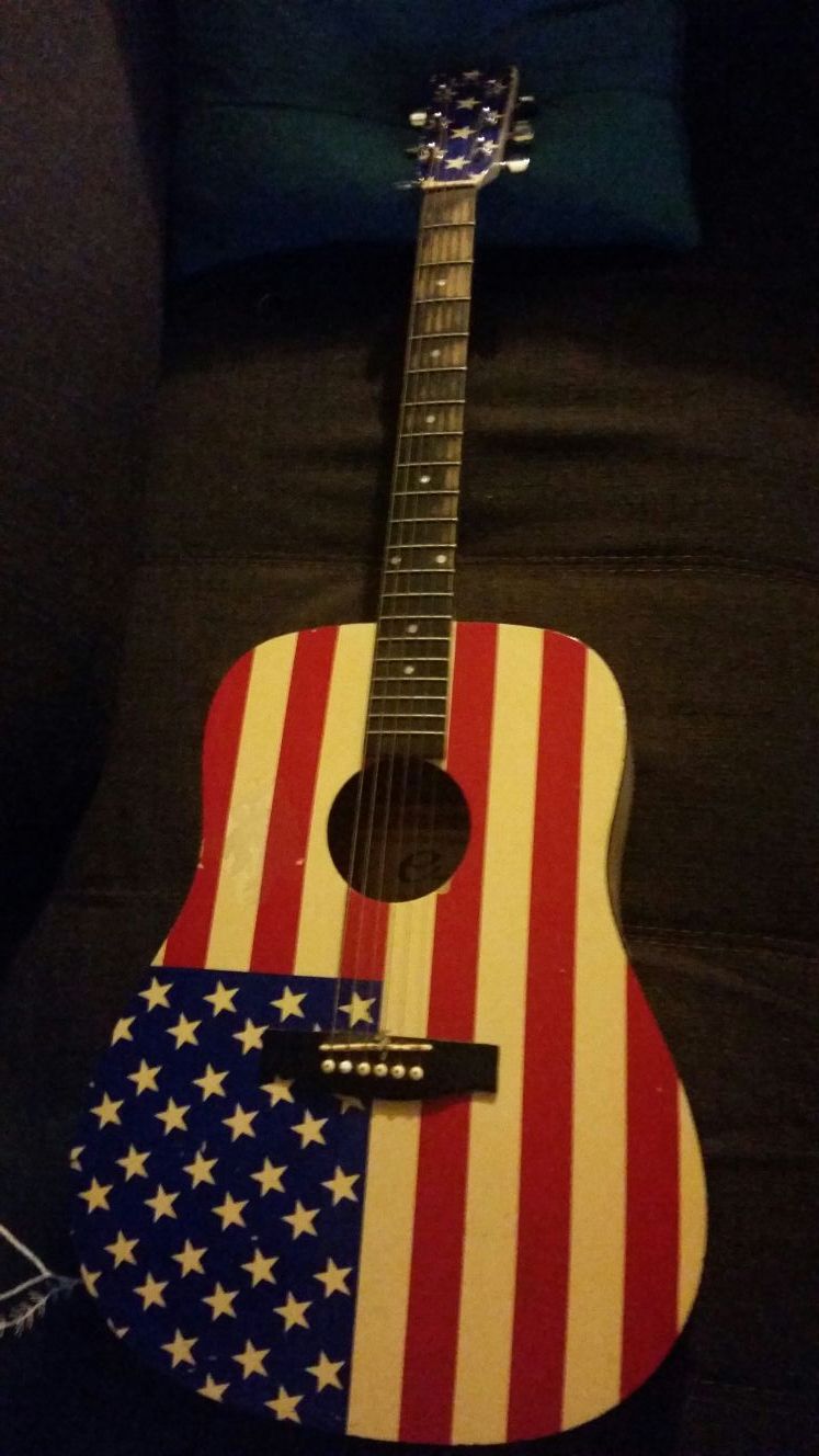 Eleca American flag acoustic guitar