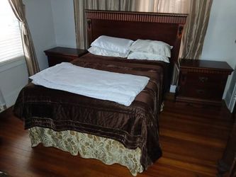 Antique Full Size Bed Cherry Headboard - $200