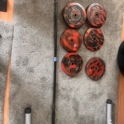 200lbs Of Standard Weight And Standard Barbell 