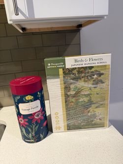 Herbarium" botanical & Birds/flowers 1000 piece puzzles - 2 count