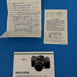 Excellent MIRANDA SENSOREX C INSTRUCTION BOOK and invoice
