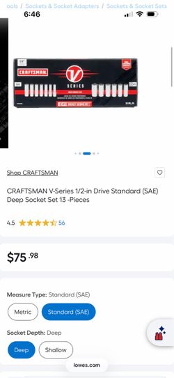 CRAFTSMAN V-Series 1/2-in Drive Standard (SAE) Deep Socket Set 13 -Pieces