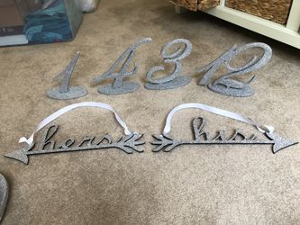 Wedding Glitter Table Numbers and Chair Signs