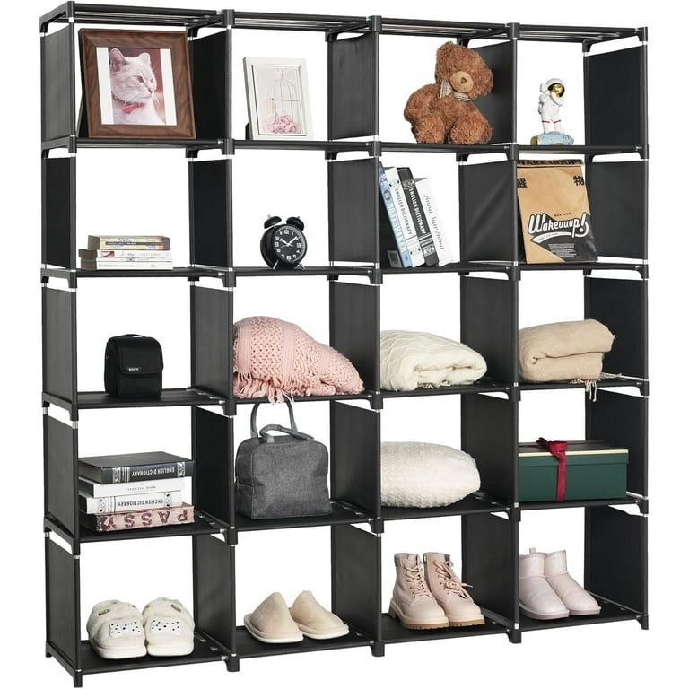 Book Shelf Assembled Storage Rack 6/9/12/15/18/20 Grid DIY Bookcase Vertical Cabinet Bookshelves Large Cube Storage Orangnizer Shelves for Bedroom, Li
