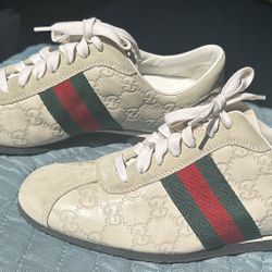 Women’s Gucci GG Monogram Sneakers Shoes Beige - Size EUR 38.5 / US 8.5