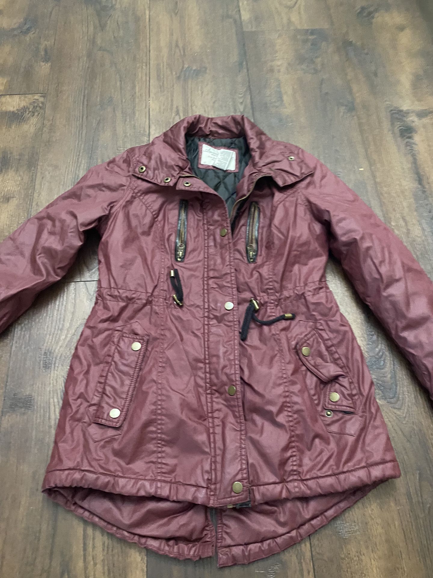 Womans Burgundy Jacket Coat Size Small By American Rag #1