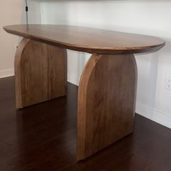 Homary Tintica Series 59" Japandi Style Oval Wood Dining Table Walnut