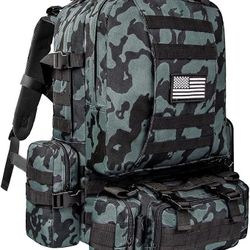 Scout Hawk 55L(14.5 Gal) Super Large Assault Pack Detachable Tactical Backpack