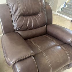 Brown Leather Couch Sofa 