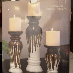 3 Ceramic Candle Holders