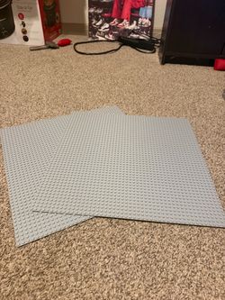 LEGO Gray Baseplate Lot of 2 Large Studded Building Plates Plastic 48x48