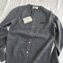 Miu Miu Charcoal Gray Cardigan