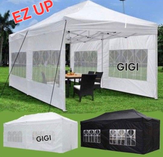 10x20 Pop up Canopy Tent, Protable Canopy Tent with Sidewalls Waterproof Commercial Pop up Tent for Parties, Wedding, Camping, Courtyard .