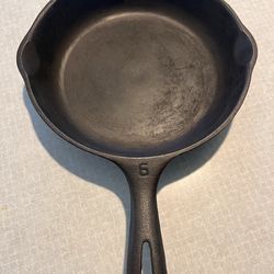 No. 6 Unmarked Wagner Cast Iron Skillet