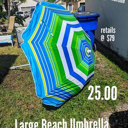 Large Beach Umbrella In Carry Bag