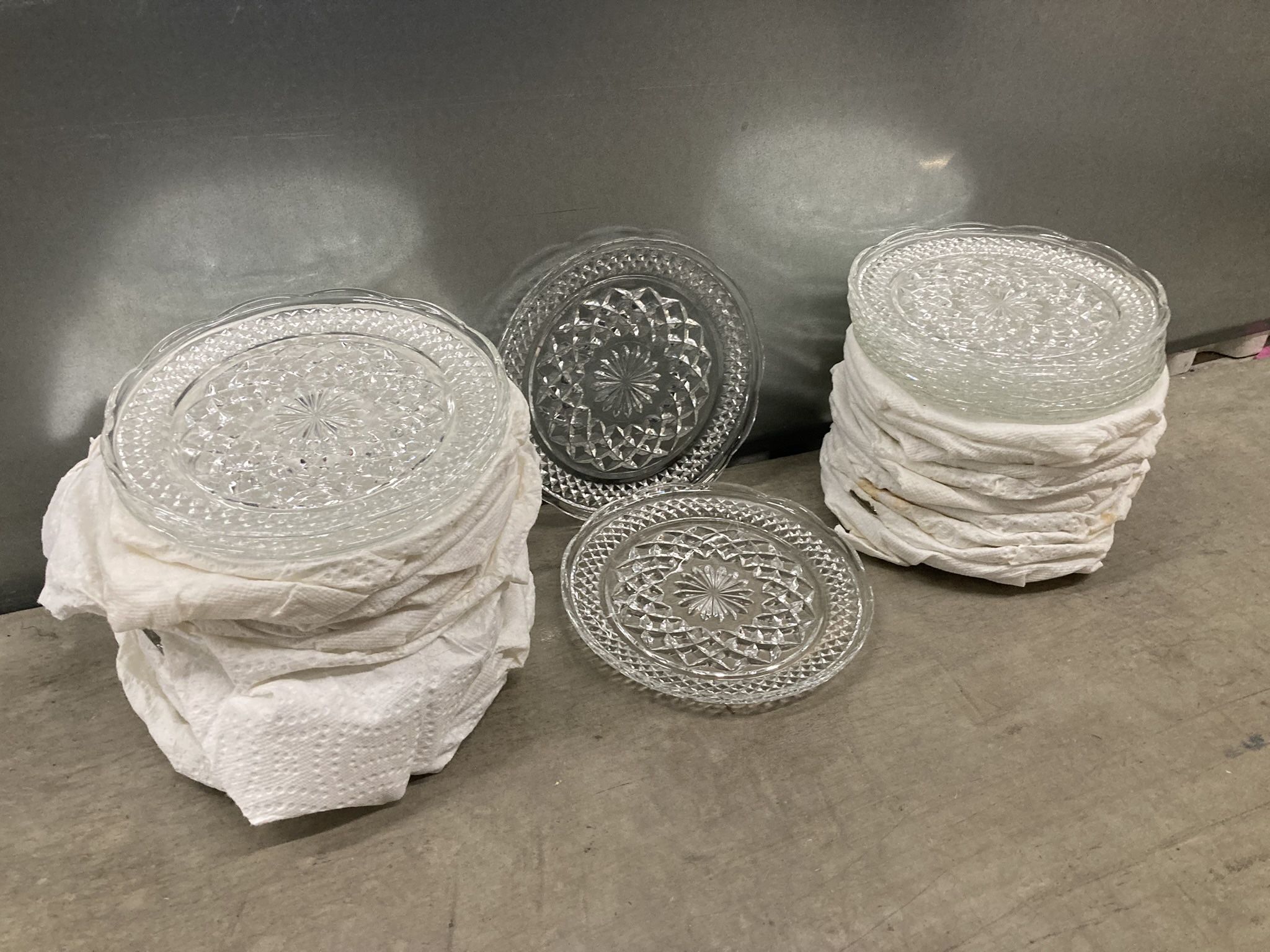 Quantity of Small Cut Glass Plates