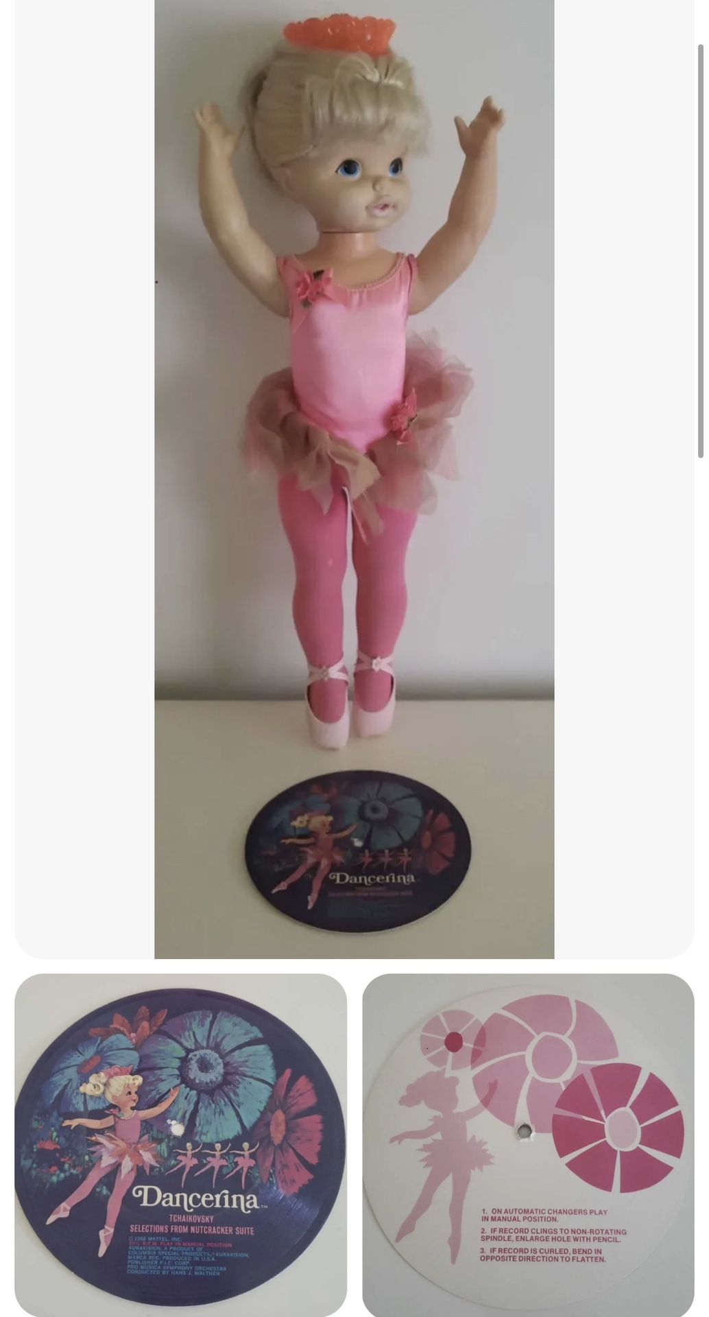 1968 VINTAGE MATTEL 24" DANCERINA BALLERINA DOLL Untested - Original Outfit