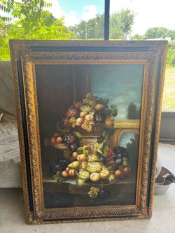 Huge Framed Portrait of Fruit