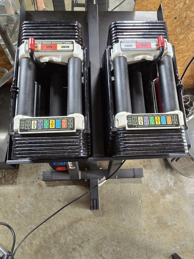 PowerBlock Adjustable Dumbells Up To 50lbs