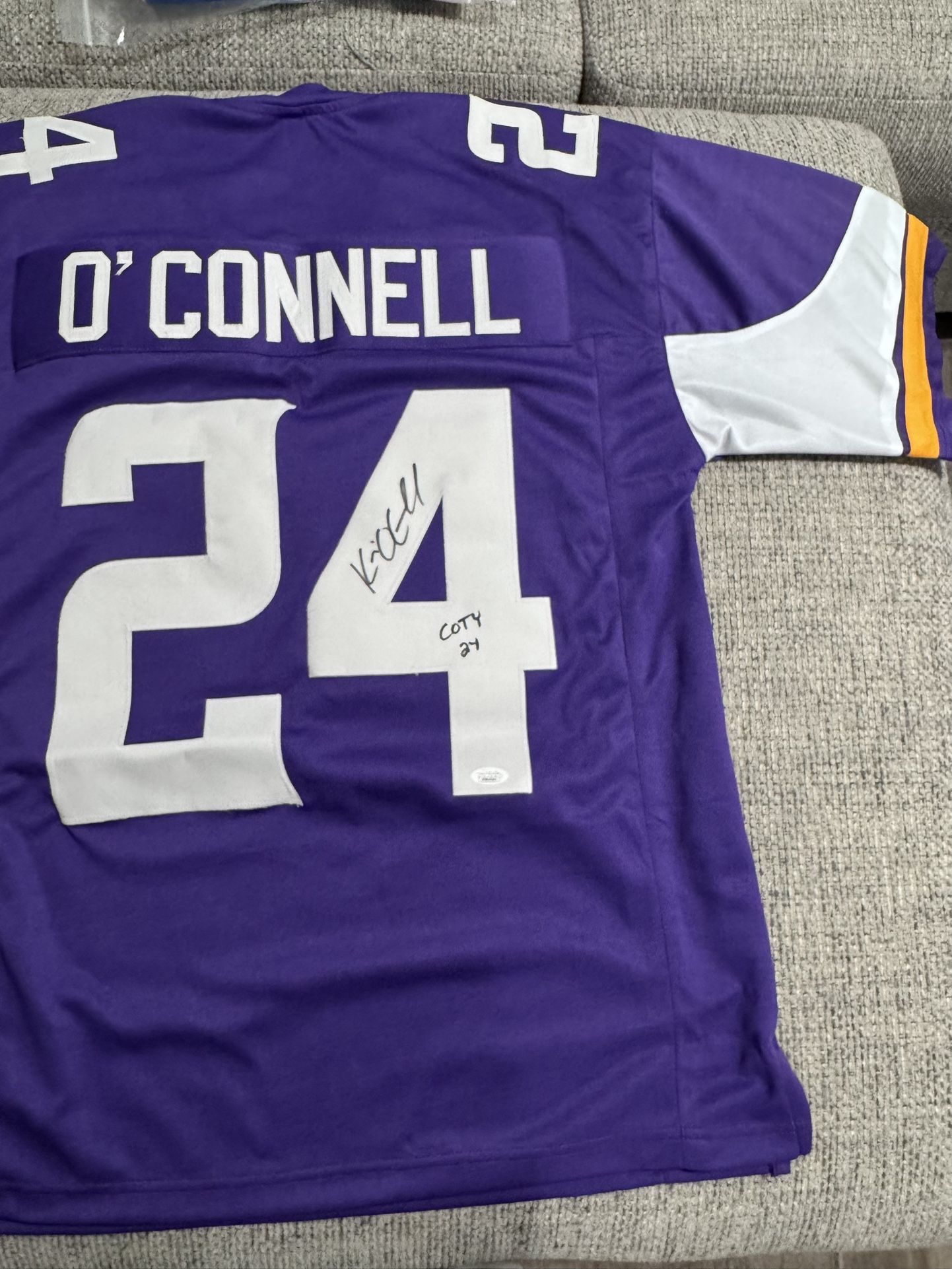 Kevin O’Connell Signed Autograph Custom Jersey - JSA Coa Sticker Only - Minnesota Vikings