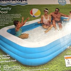 New Bluescape 10ft Family Inflatable Pool - Includes Repair Patch
