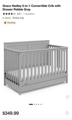 Graco Hadley 5-in-1 Convertible Crib with mattress (infant/toddler side)