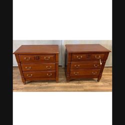 Harden Vintage Cherry Wood End Bedside Drawer Set 2