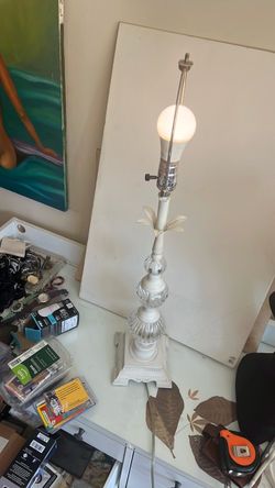 30” Vintage Glass Lamp