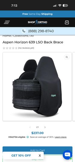 Aspen Horizon Back Brace 637