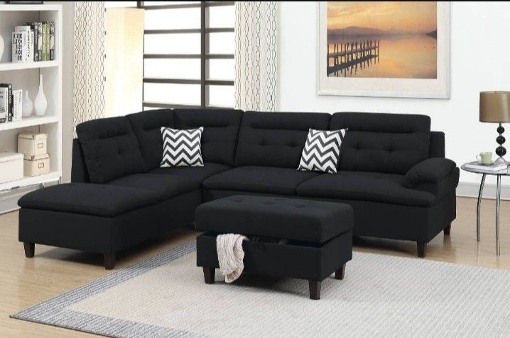 3-pc Sectional Sofa + Ottoman  