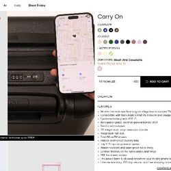 20" Carry On Luggage W/ Built In Tracking