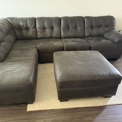 LIKE NEW Ashley Sectional and Ottoman