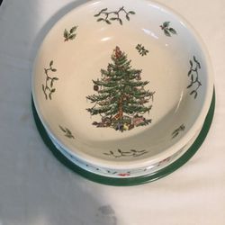 Spode Christmas tree pet bowl 8.4” Dishwasher safe