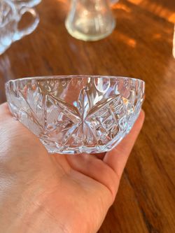 Antique American Brilliant Period Style Cut Glass Bowl / Nappy – Hobstar & Fan