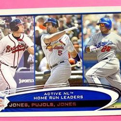 2012 Topps Active NL Home Run Leaders C.Jones, A. Pujols, A. Jones