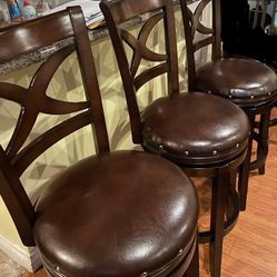 3 Swivel Bar Stools Chairs Barstools 29"
