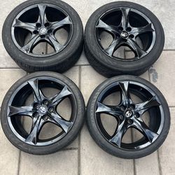 Black 18 inch staggered Lexus is250 is350 rims and tires 5x114.3 5x4.5 Toyota Avalon Camry