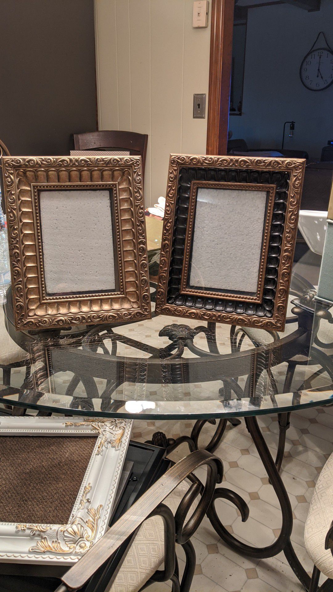 Beautiful Set of 2 Frames - one gold accents and one black & Gold - Awesome for photo gifts!